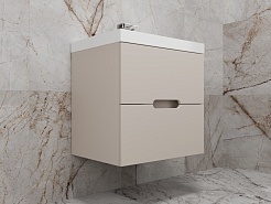 Style Line Тумба с раковиной Матис 60 подвесная крем – фотография-3